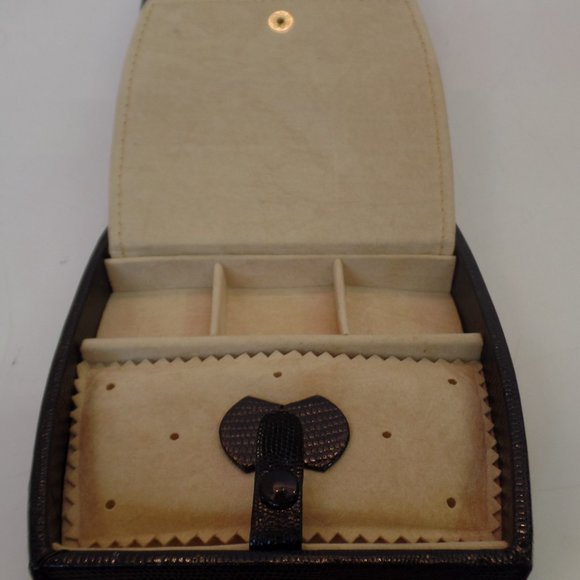 Unbranded Black Patterned Purse Look Traveling Jewelry Case Many Compartments - Picture 6 of 10